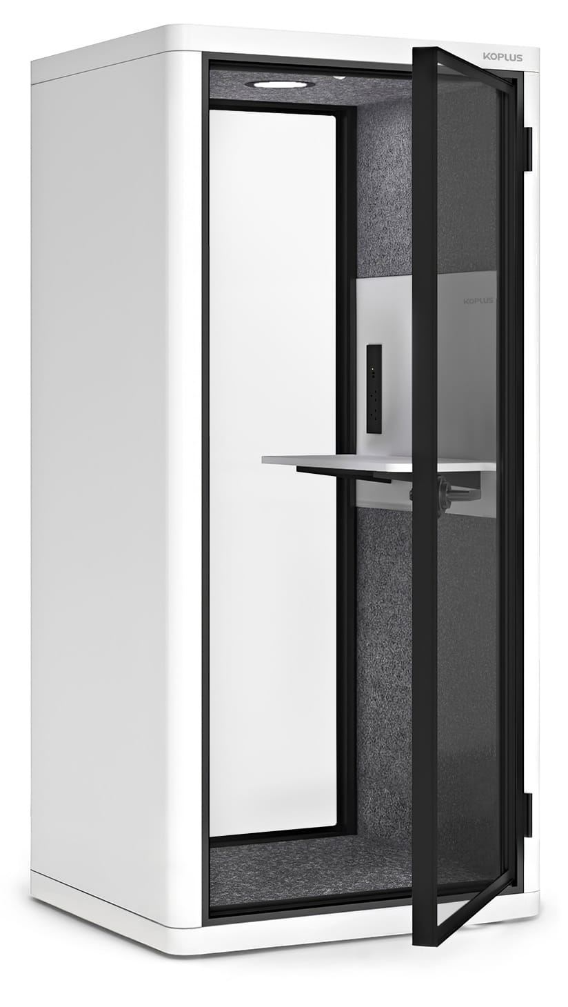 KOPLUS Meeting Pod Soundproof Acoustic Phone Booth Single Pod With Stool (MILLI-STAND) Ergoworks