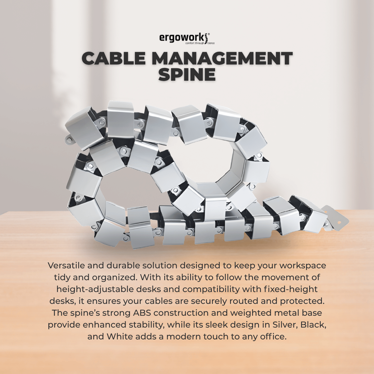 Ergoworks Under-Desk Accessories Cable Management Spine Ergoworks