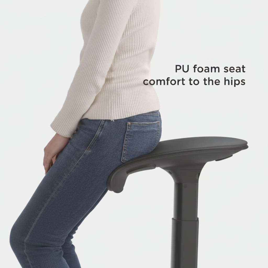 LEANRITE Desk Chair Black LeanX Ergo Standing Chair Ergoworks