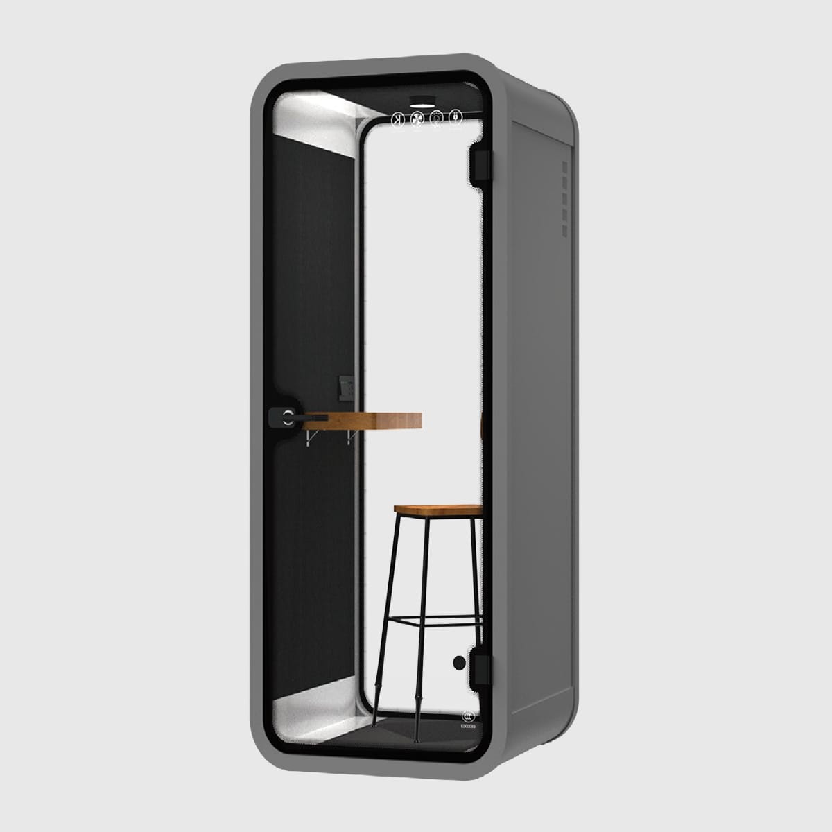 Ergoworks Meeting Pod Grey Soundproof Acoustic Work Phone Booth Single Pod Ergoworks