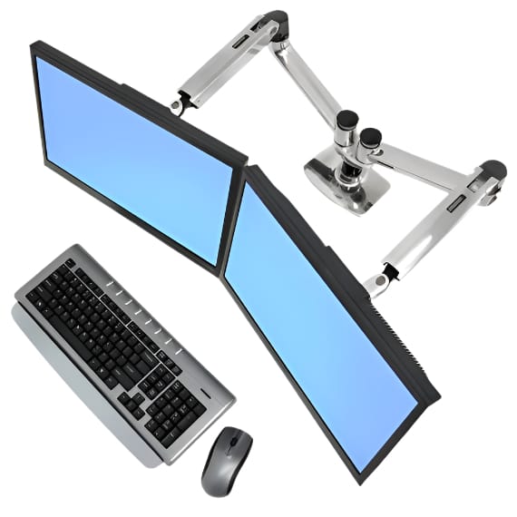 ERGOTRON Monitor Arm LX Dual Side-by-Side Monitor Arm (polished aluminum) Ergoworks