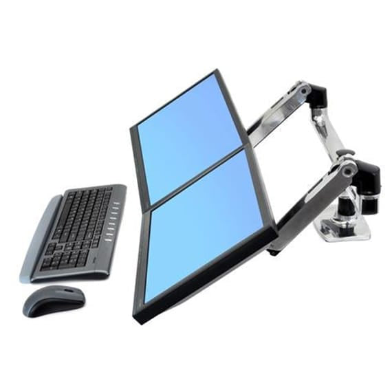 ERGOTRON Monitor Arm LX Dual Side-by-Side Monitor Arm (polished aluminum) Ergoworks