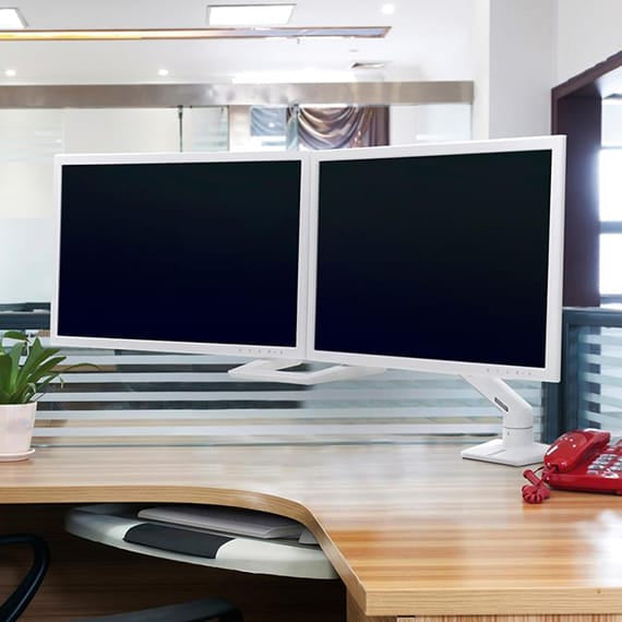 ERGOTRON Monitor Arm HX Desk Mount Dual Monitor Arm (white) Ergoworks