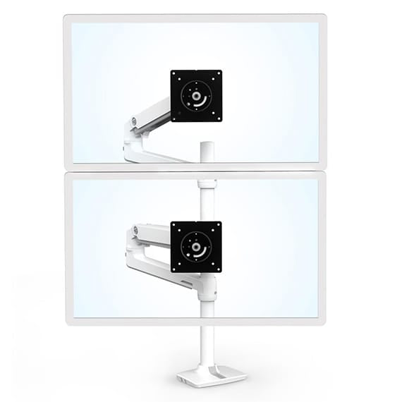 ERGOTRON Monitor Arm LX Dual Stacking Monitor Arm, Tall Pole (white) Ergoworks