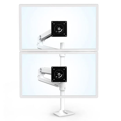 ERGOTRON Monitor Arm LX Dual Stacking Monitor Arm, Tall Pole (white) Ergoworks