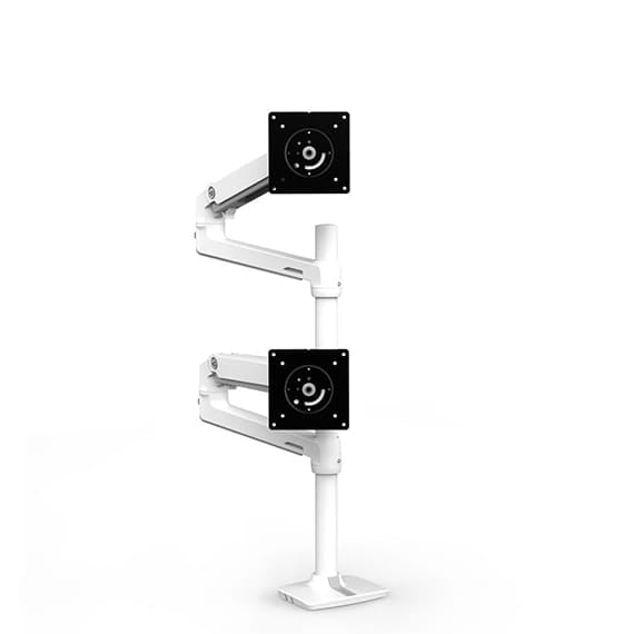 ERGOTRON Monitor Arm LX Dual Stacking Monitor Arm, Tall Pole (white) Ergoworks