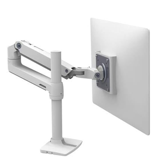 ERGOTRON Monitor Arm LX Desk Mount Monitor Arm, Tall Pole, Bright White Texture Ergoworks
