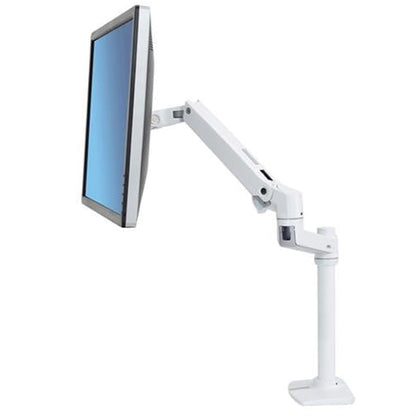 ERGOTRON Monitor Arm LX Desk Mount Monitor Arm, Tall Pole, Bright White Texture Ergoworks