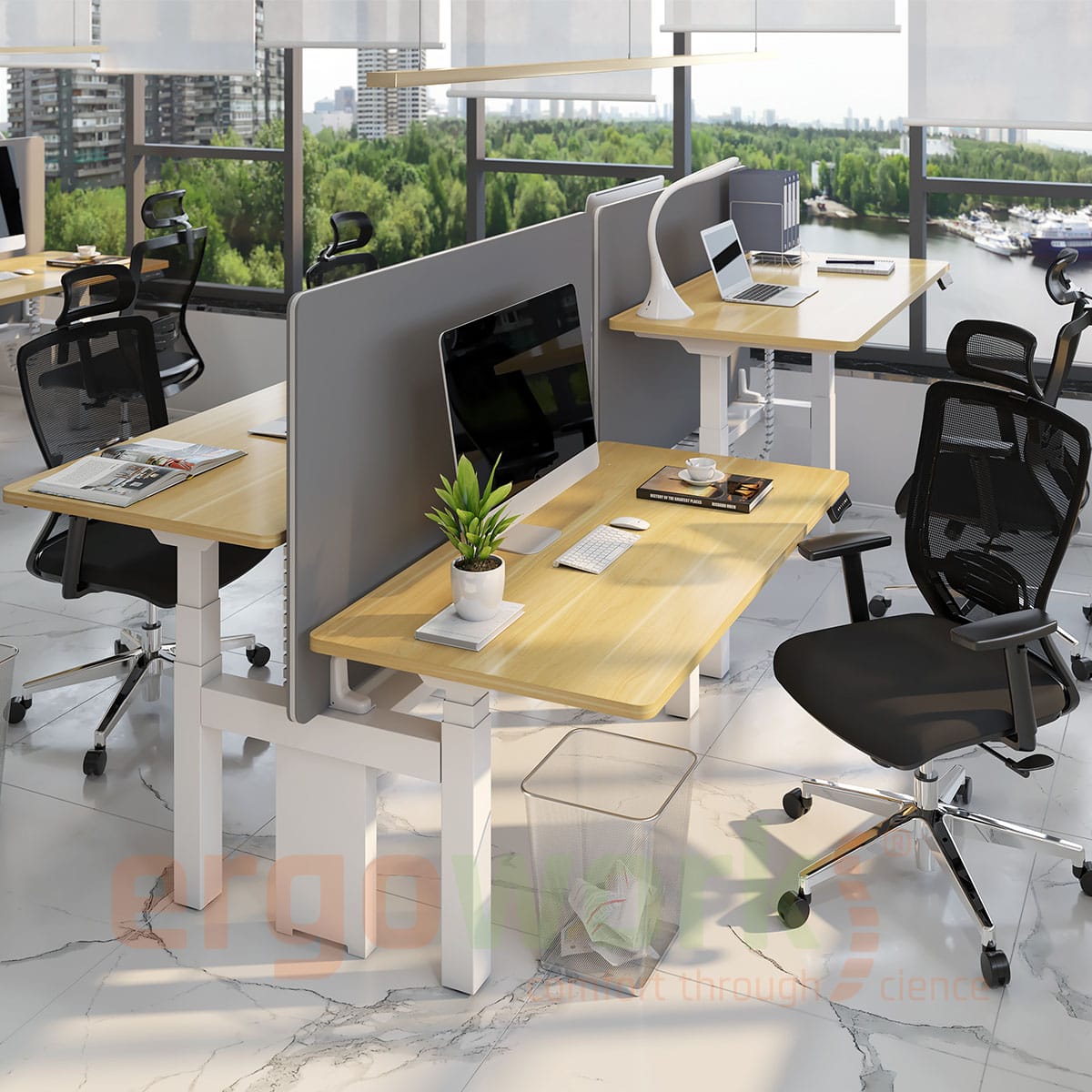 Ergoworks Dual Benching Electric Desk [Customizable] Dual Benching Electric Desk Ergoworks