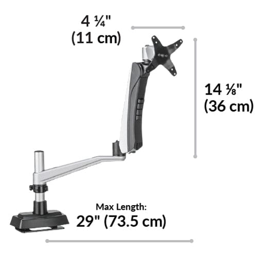 VARIDESK Monitor Arm Silver Varidesk Desk Mount Single Monitor Arm Ergoworks