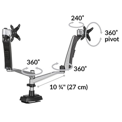 VARIDESK Monitor Arm Silver Varidesk Desk Mount Dual Monitor Arm Ergoworks