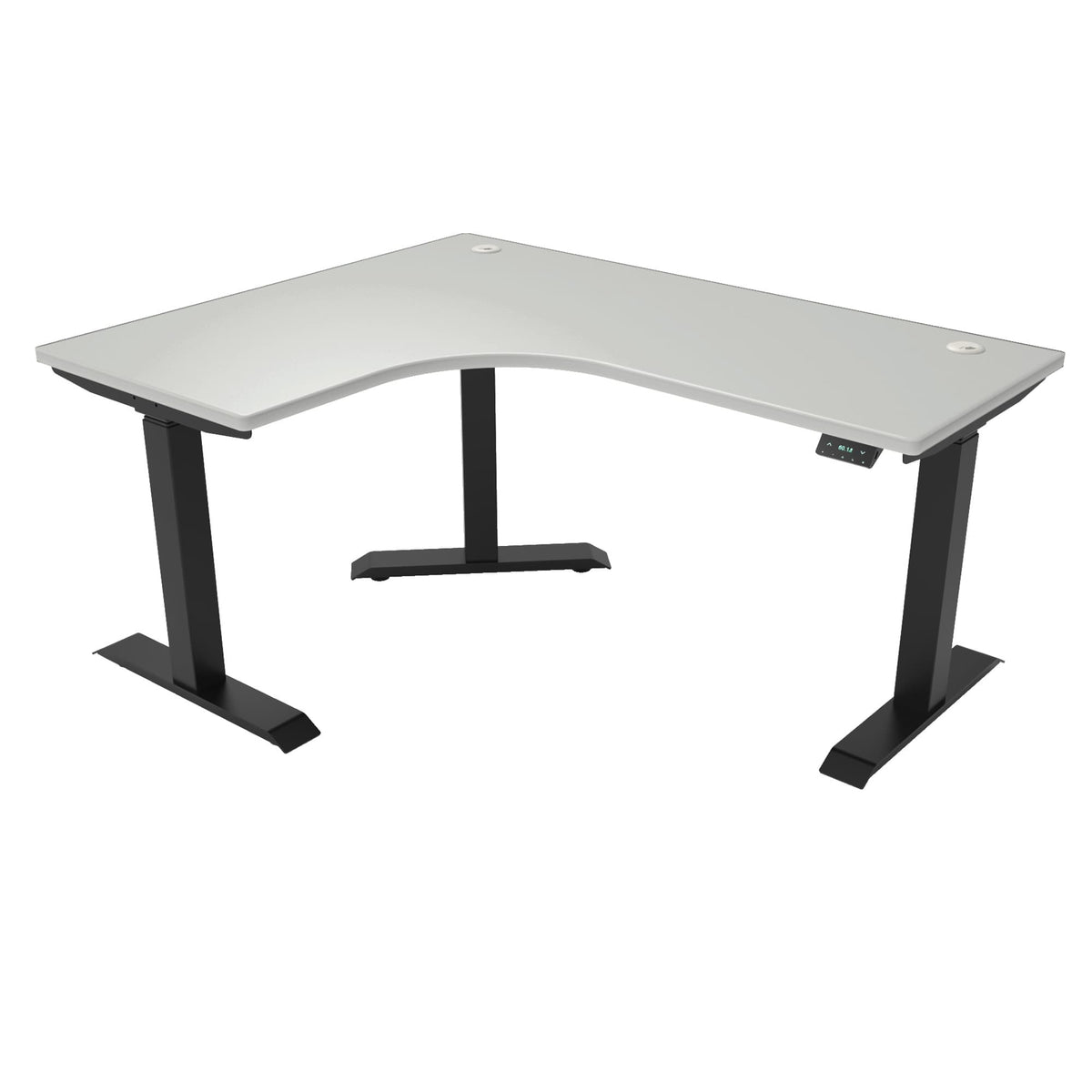 Ergoworks L-Shaped Electric Desk White (MFC101) / Black / Left Turn [Customizable] L-Shaped Extended Standing Desk, MFC Tabletop Ergoworks