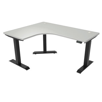 Ergoworks L-Shaped Electric Desk White (MFC101) / Black / Left Turn [Customizable] L-Shaped Extended Standing Desk, MFC Tabletop Ergoworks