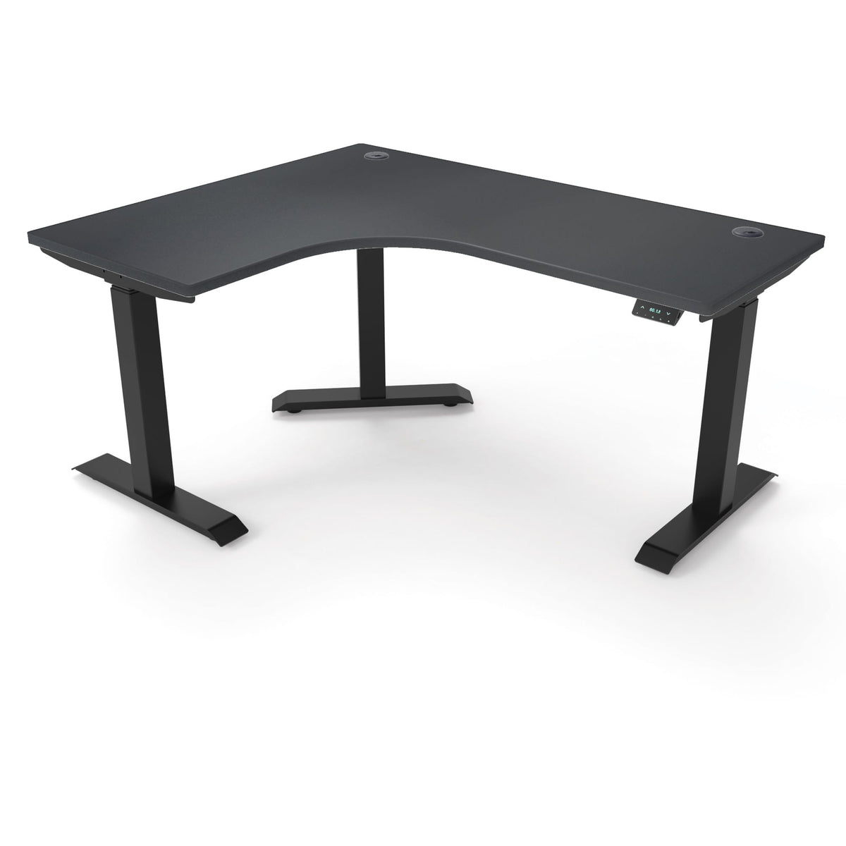 Ergoworks L-Shaped Electric Desk Dark Grey (MFC201) (+$30) / Black / Left Turn [Customizable] L-Shaped Extended Standing Desk, MFC Tabletop Ergoworks