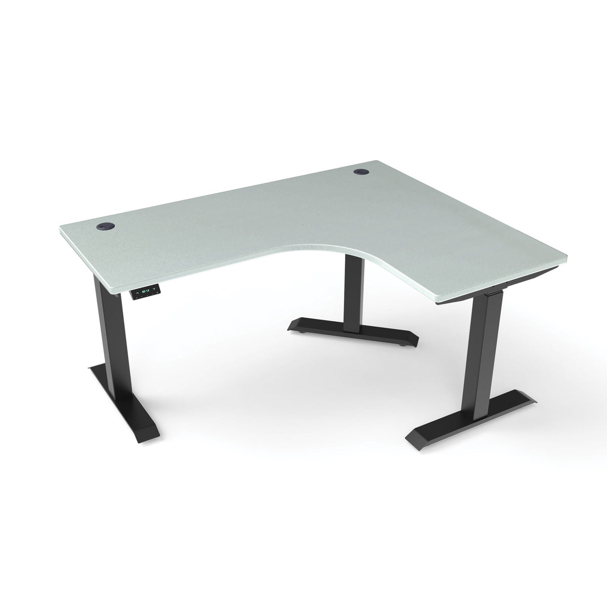 Ergoworks L-Shaped Electric Desk Grey (MFC203) (+$30) / Black / Right Turn [Customizable] L-Shaped Extended Standing Desk, MFC Tabletop Ergoworks
