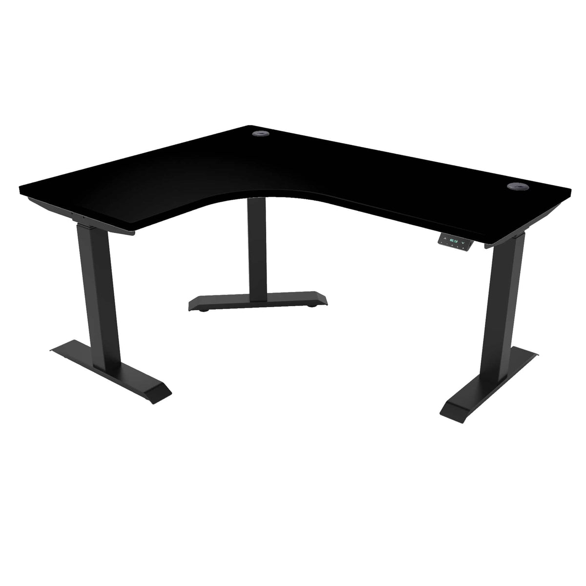 Ergoworks L-Shaped Electric Desk Black (MFC230) / Black / Left Turn [Customizable] L-Shaped Extended Standing Desk, MFC Tabletop Ergoworks