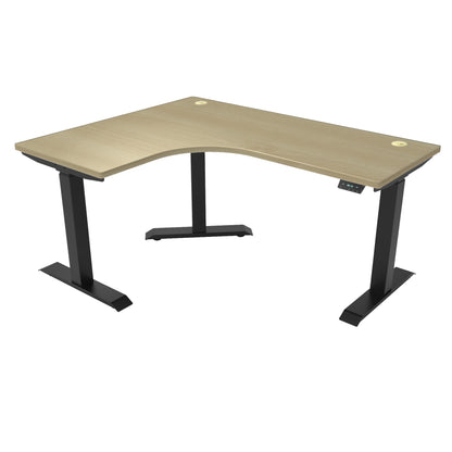 Ergoworks L-Shaped Electric Desk Maple (MFC325) (+$30) / Black / Left Turn [Customizable] L-Shaped Extended Standing Desk, MFC Tabletop Ergoworks