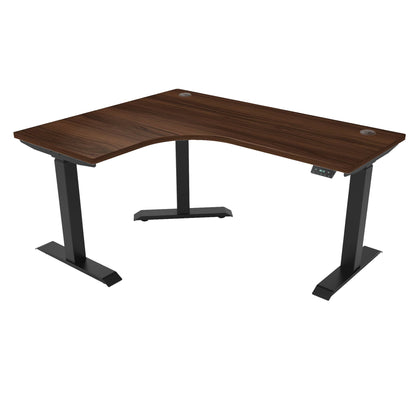 Ergoworks L-Shaped Electric Desk Noce Champagne (MFCAP5) (+$30) / Black / Left Turn [Customizable] L-Shaped Extended Standing Desk, MFC Tabletop Ergoworks