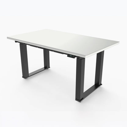 Ergoworks Meeting Room Electric Desk White (MFC101) / Black Majestic Standing Desk, MFC Tabletop Ergoworks