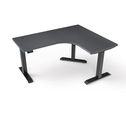 Ergoworks L-Shaped Electric Desk Dark Grey (MFC201) (+$30) / Black / Right Turn [Customizable] L-Shaped Extended Standing Desk, MFC Tabletop Ergoworks