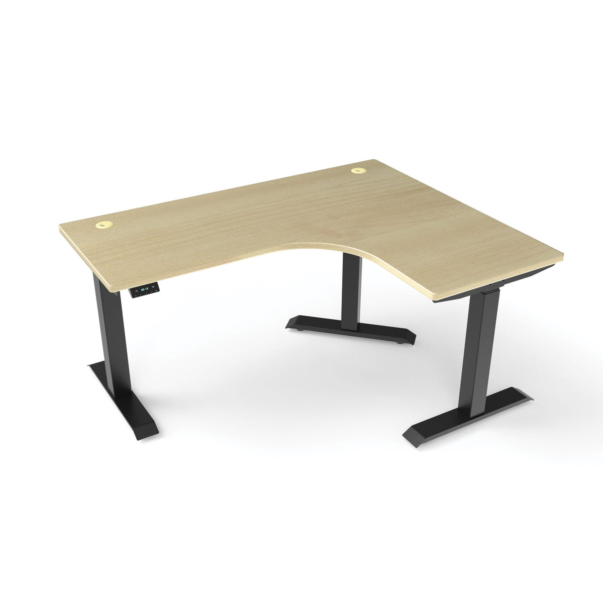 Ergoworks L-Shaped Electric Desk Maple (MFC325) (+$30) / Black / Right Turn [Customizable] L-Shaped Extended Standing Desk, MFC Tabletop Ergoworks
