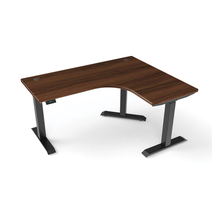 Ergoworks L-Shaped Electric Desk Noce Champagne (MFCAP5) (+$30) / Black / Right Turn [Customizable] L-Shaped Extended Standing Desk, MFC Tabletop Ergoworks
