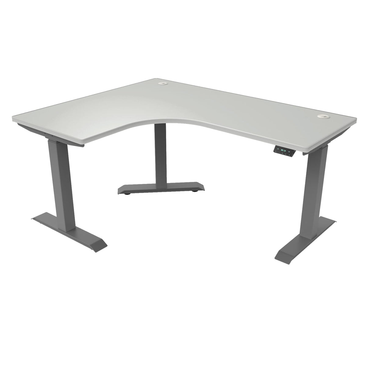 Ergoworks L-Shaped Electric Desk White (MFC101) / Grey / Left Turn [Customizable] L-Shaped Extended Standing Desk, MFC Tabletop Ergoworks