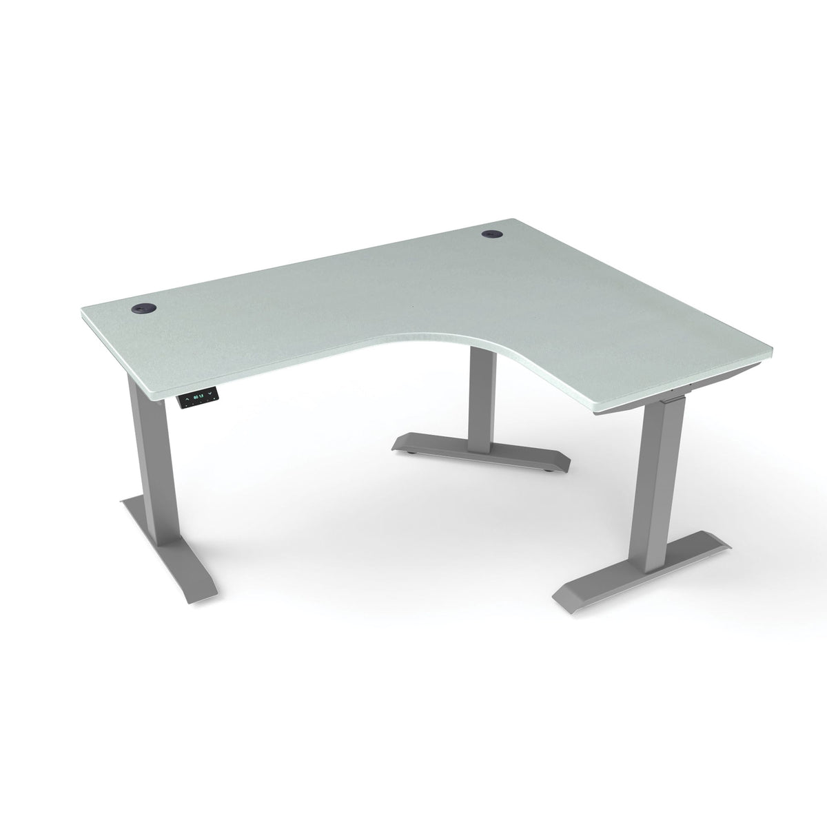 Ergoworks L-Shaped Electric Desk Grey (MFC203) (+$30) / Grey / Right Turn [Customizable] L-Shaped Extended Standing Desk, MFC Tabletop Ergoworks