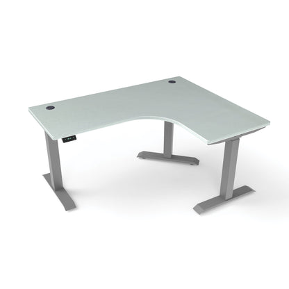 Ergoworks L-Shaped Electric Desk Grey (MFC203) (+$30) / Grey / Right Turn [Customizable] L-Shaped Extended Standing Desk, MFC Tabletop Ergoworks