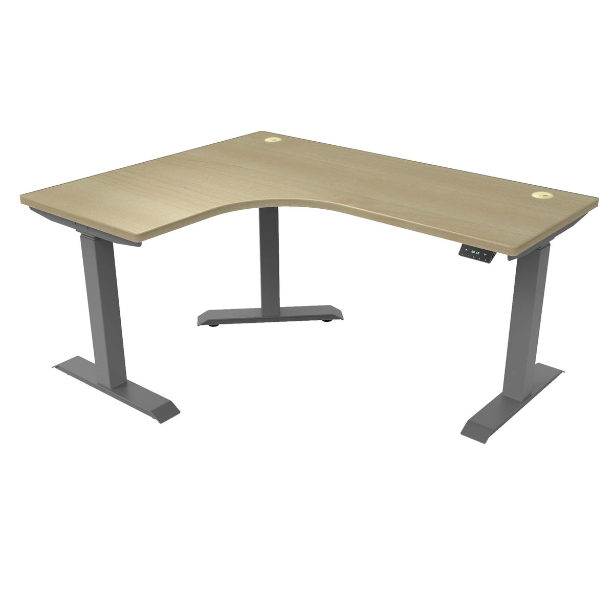 Ergoworks L-Shaped Electric Desk Maple (MFC325) (+$30) / Grey / Left Turn [Customizable] L-Shaped Extended Standing Desk, MFC Tabletop Ergoworks