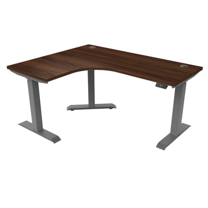 Ergoworks L-Shaped Electric Desk Noce Champagne (MFCAP5) (+$30) / Grey / Left Turn [Customizable] L-Shaped Extended Standing Desk, MFC Tabletop Ergoworks