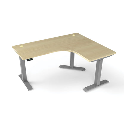 Ergoworks L-Shaped Electric Desk Maple (MFC325) (+$30) / Grey / Right Turn [Customizable] L-Shaped Extended Standing Desk, MFC Tabletop Ergoworks