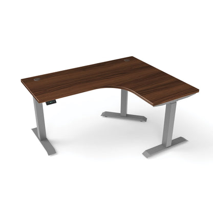 Ergoworks L-Shaped Electric Desk Noce Champagne (MFCAP5) (+$30) / Grey / Right Turn [Customizable] L-Shaped Extended Standing Desk, MFC Tabletop Ergoworks