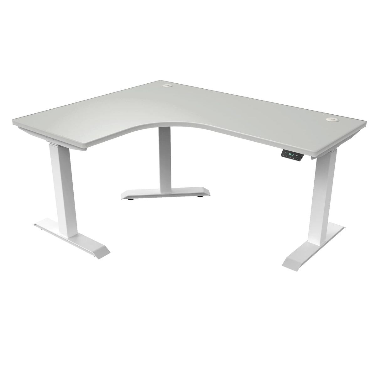 Ergoworks L-Shaped Electric Desk White (MFC101) / White / Left Turn [Customizable] L-Shaped Extended Standing Desk, MFC Tabletop Ergoworks