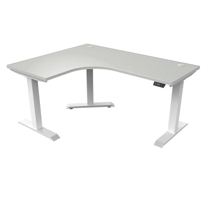 Ergoworks L-Shaped Electric Desk White (MFC101) / White / Left Turn [Customizable] L-Shaped Extended Standing Desk, MFC Tabletop Ergoworks