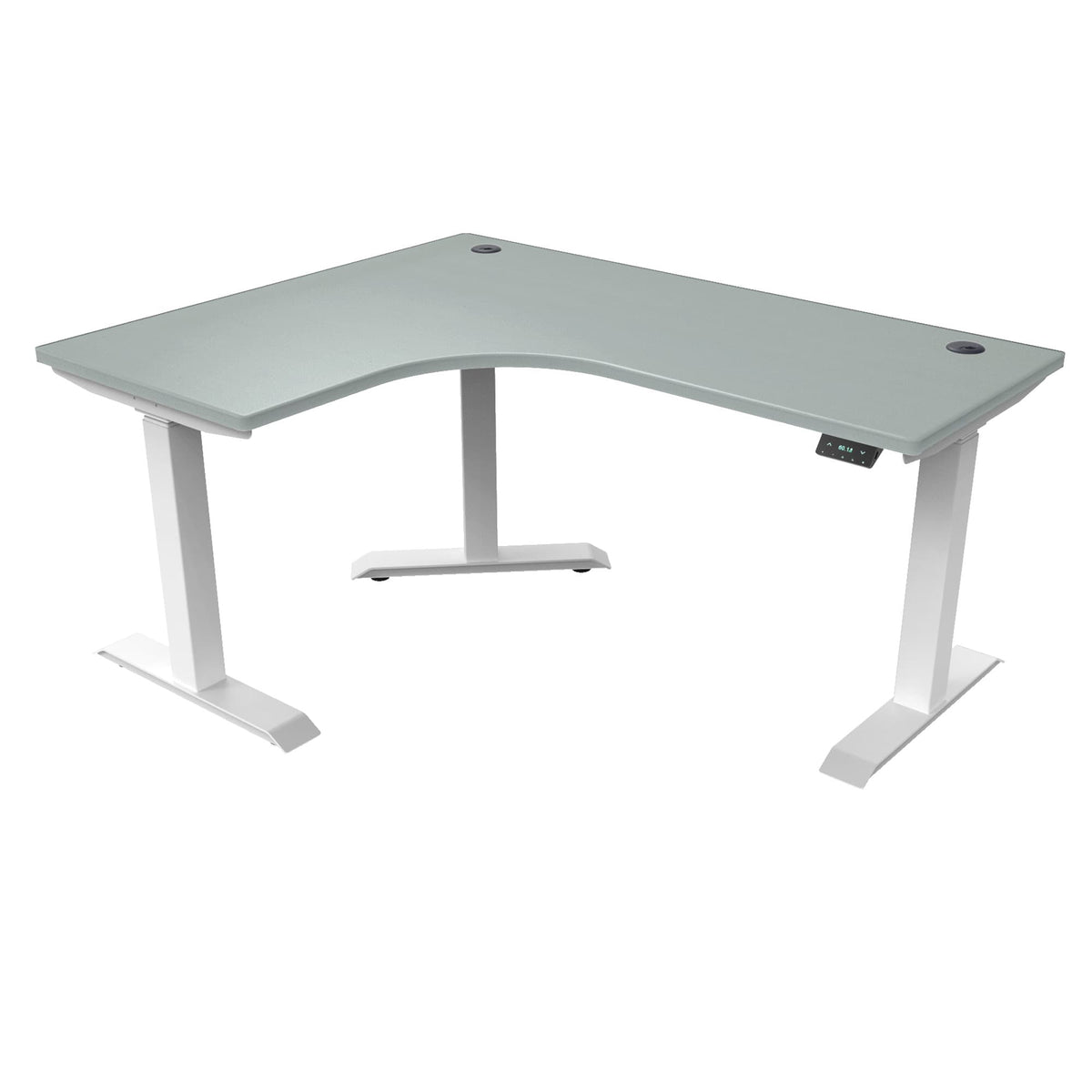 Ergoworks L-Shaped Electric Desk Grey (MFC203) (+$30) / White / Left Turn [Customizable] L-Shaped Extended Standing Desk, MFC Tabletop Ergoworks