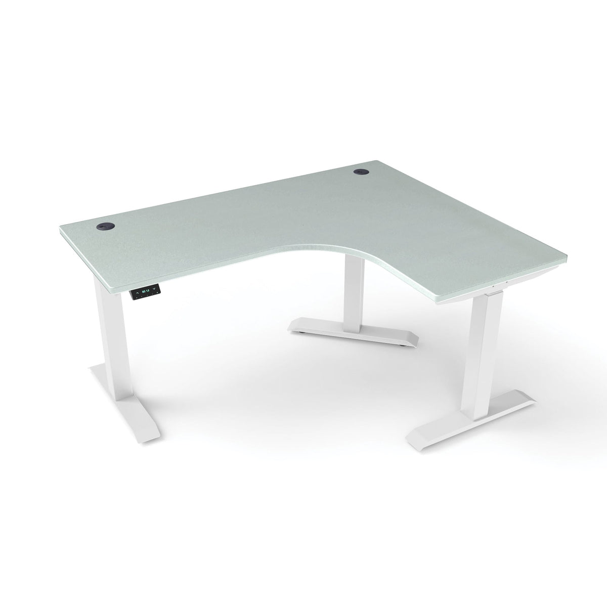 Ergoworks L-Shaped Electric Desk Grey (MFC203) (+$30) / White / Right Turn [Customizable] L-Shaped Extended Standing Desk, MFC Tabletop Ergoworks