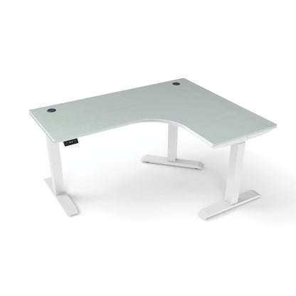 Ergoworks L-Shaped Electric Desk Grey (MFC203) (+$30) / White / Right Turn [Customizable] L-Shaped Extended Standing Desk, MFC Tabletop Ergoworks
