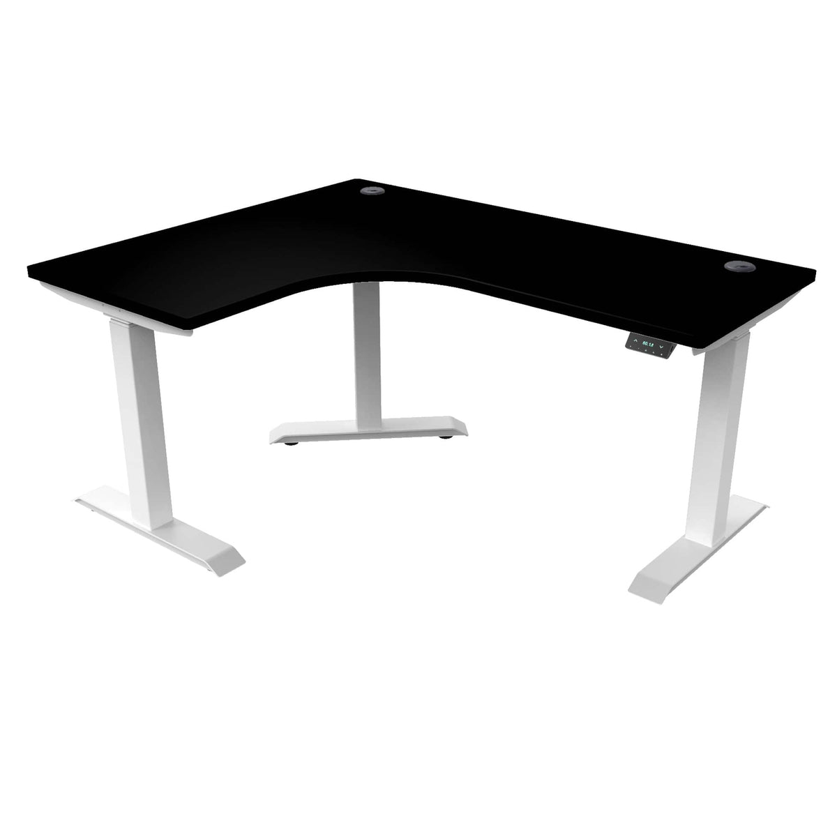 Ergoworks L-Shaped Electric Desk Black (MFC230) / White / Left Turn [Customizable] L-Shaped Extended Standing Desk, MFC Tabletop Ergoworks