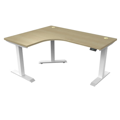 Ergoworks L-Shaped Electric Desk Maple (MFC325) (+$30) / White / Left Turn [Customizable] L-Shaped Extended Standing Desk, MFC Tabletop Ergoworks