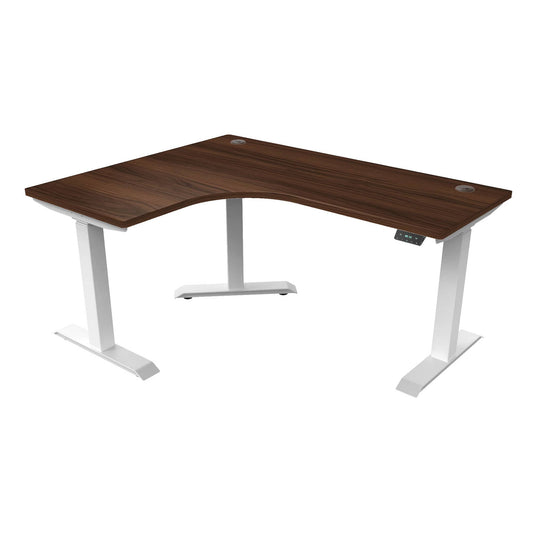 Ergoworks L-Shaped Electric Desk [Customizable] L-Shaped Extended Standing Desk, MFC Tabletop Ergoworks