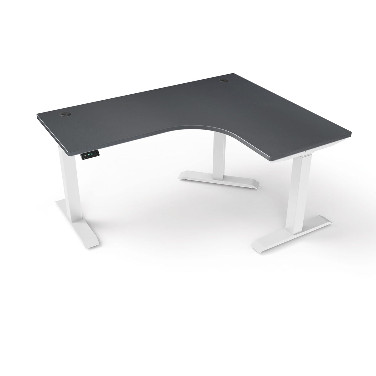 Ergoworks L-Shaped Electric Desk Dark Grey (MFC201) (+$30) / White / Right Turn [Customizable] L-Shaped Extended Standing Desk, MFC Tabletop Ergoworks