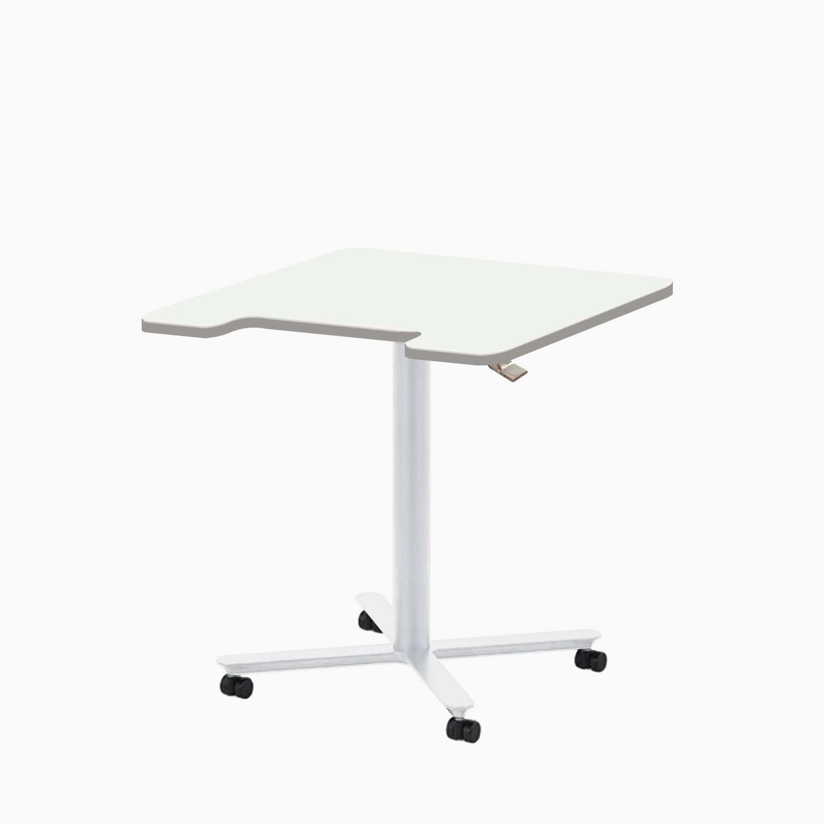ERGOWORKS Mobile Single Pole Pneumatic Adjustable Desk Ergoworks