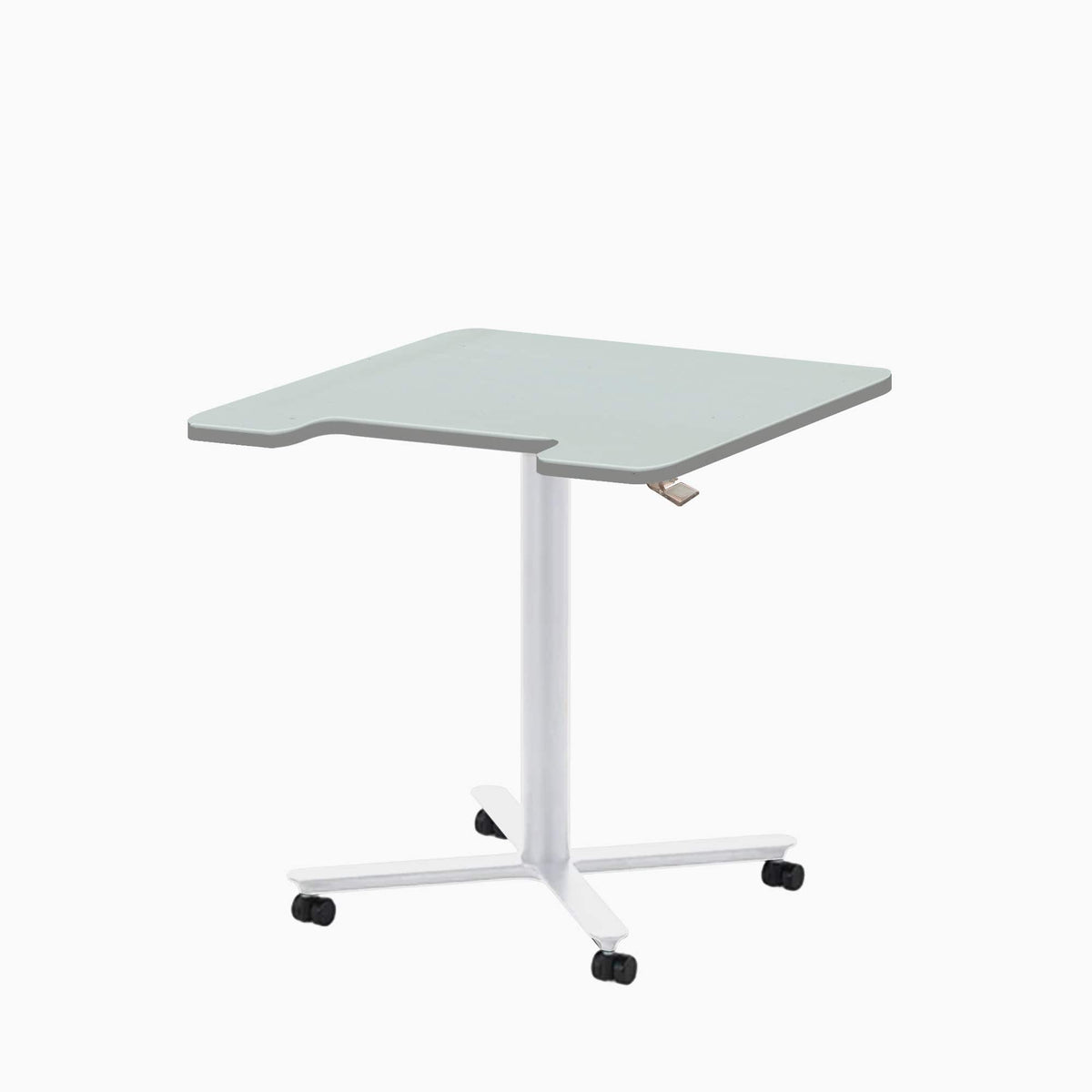 ERGOWORKS Mobile Single Pole Pneumatic Adjustable Desk Ergoworks