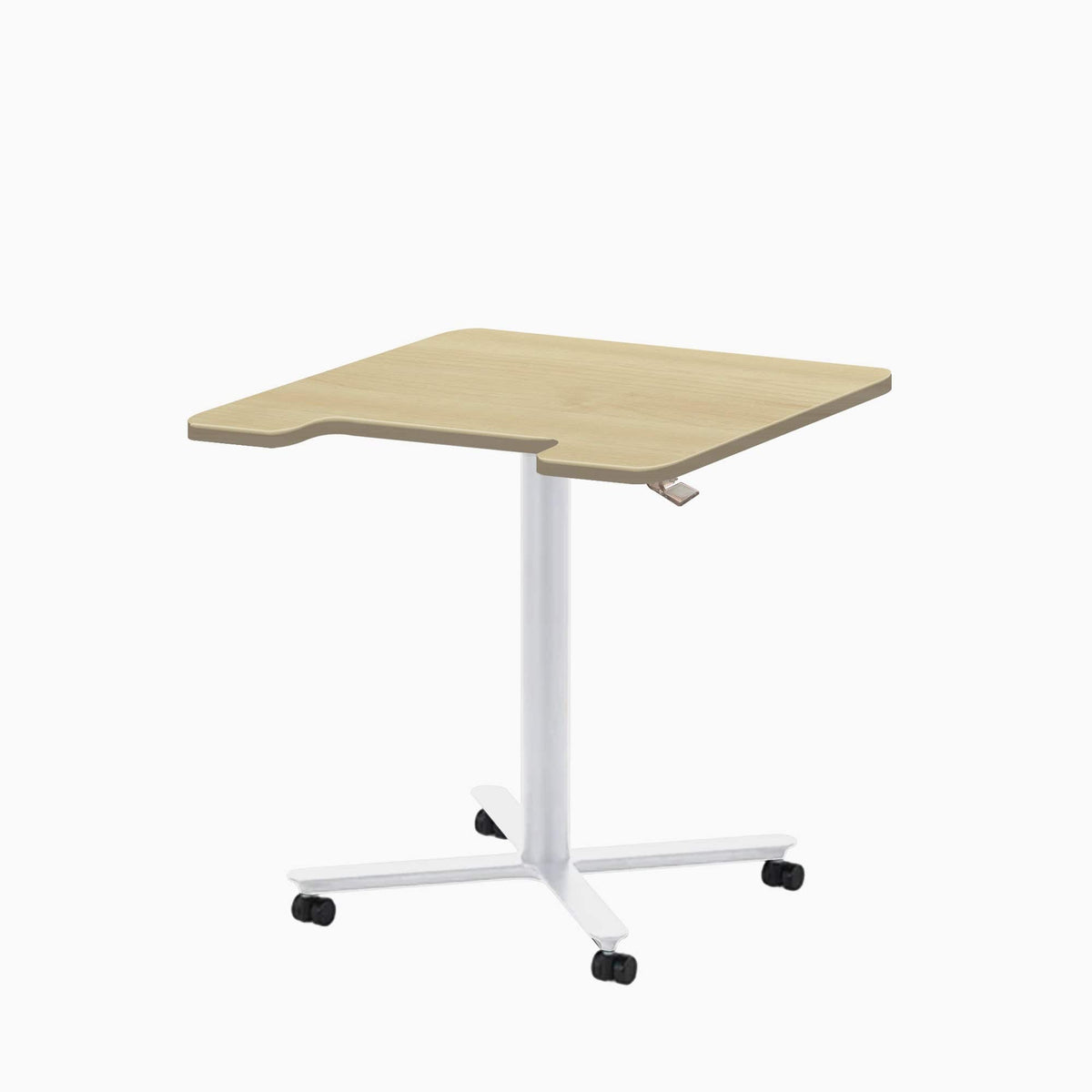 ERGOWORKS Mobile Single Pole Pneumatic Adjustable Desk Ergoworks