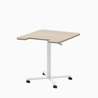 ERGOWORKS Mobile Single Pole Pneumatic Adjustable Desk Ergoworks