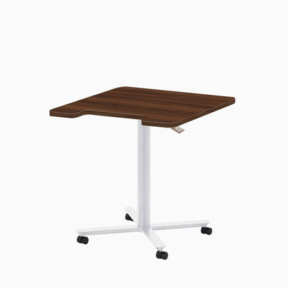 ERGOWORKS Noce Champagne / White Mobile Single Pole Pneumatic Adjustable Desk Ergoworks