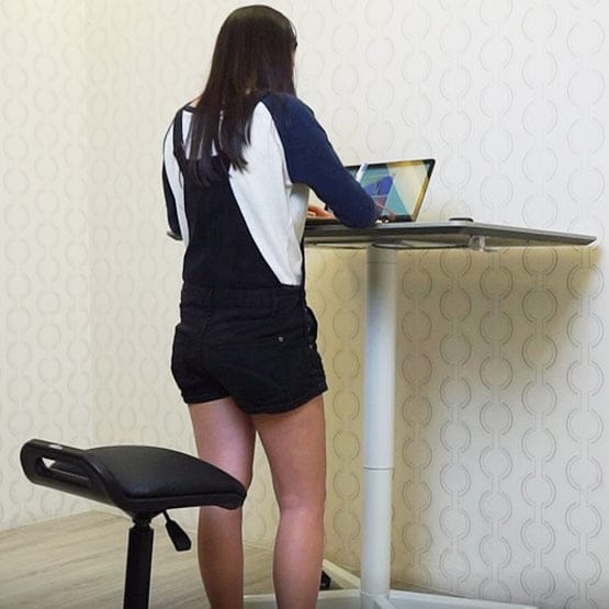 ERGOWORKS Mobile Single Pole Pneumatic Adjustable Desk Ergoworks