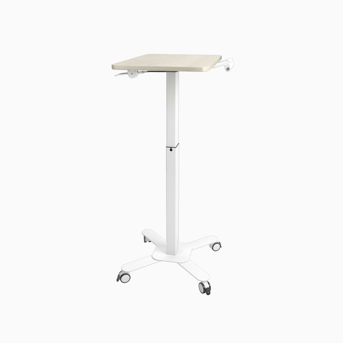 Ergoworks Mobile Single Pole Pneumatic Height Adjustable Desk Ergoworks