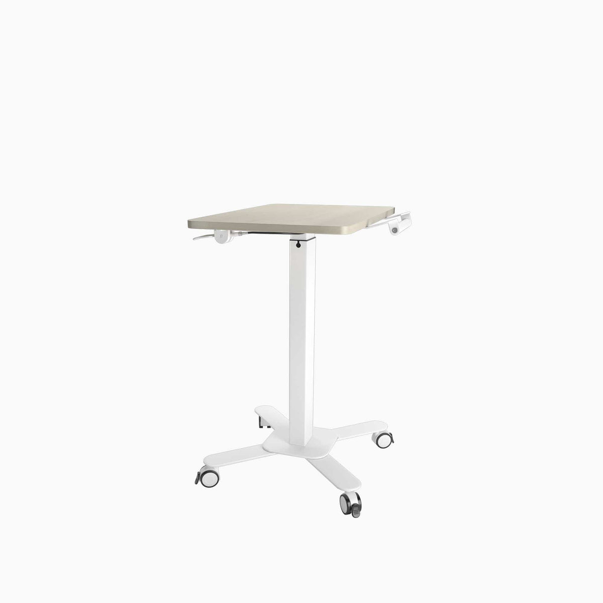 Ergoworks Mobile Single Pole Pneumatic Height Adjustable Desk Ergoworks